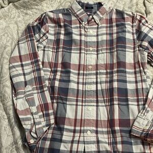 Men’s long sleeve plaid button down shirt